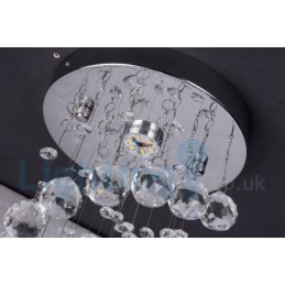 Lámpara de techo empotrada redonda de cristal K9 moderna de 1 luz