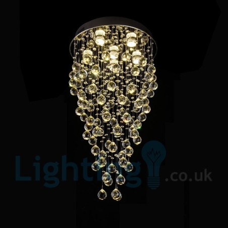 Lámpara de techo empotrada redonda de cristal K9 moderna de 6 luces