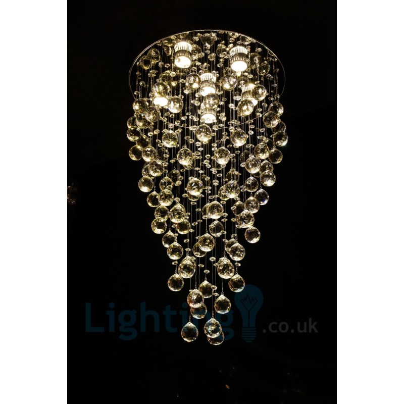 Lámpara de techo empotrada redonda de cristal K9 moderna de 6 luces