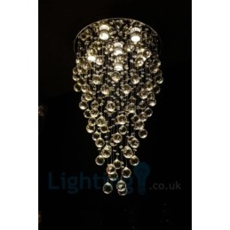 Lámpara de techo empotrada redonda de cristal K9 moderna de 6 luces