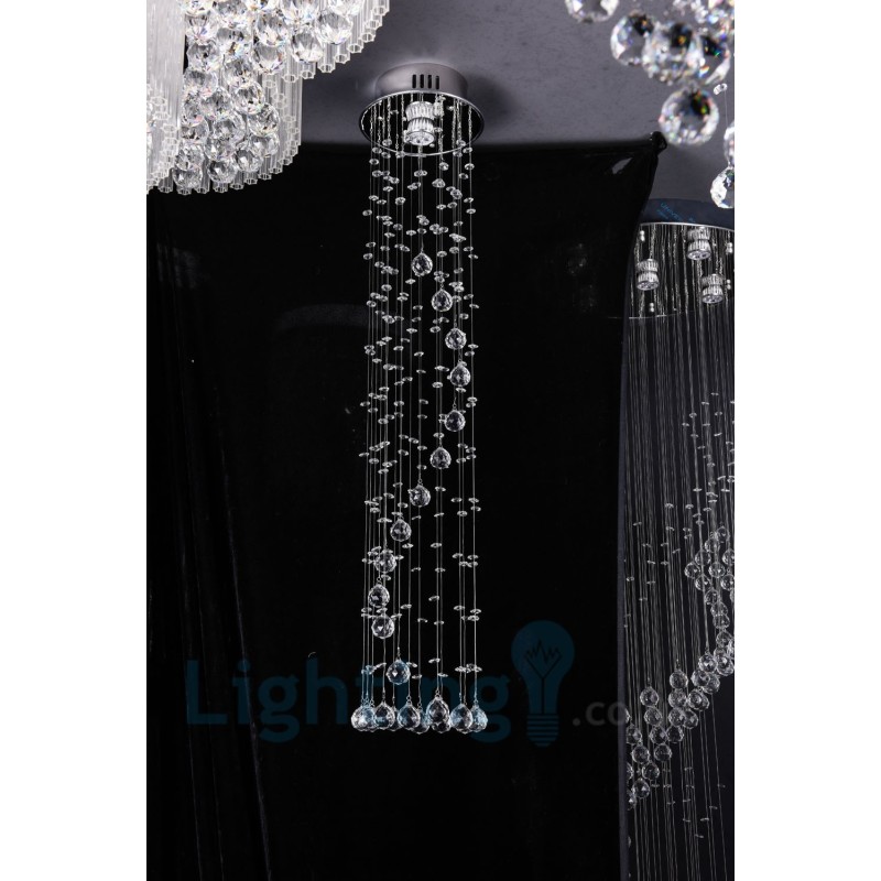 Lámpara de techo empotrada redonda de cristal K9 moderna y económica de 1 luz