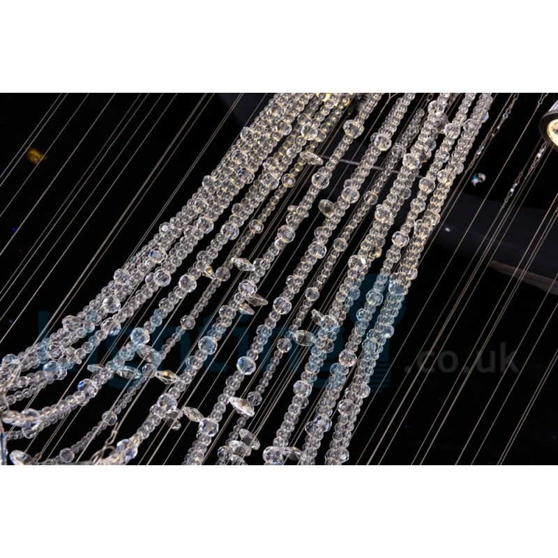 Lámpara de techo empotrada redonda de cristal K9 moderna de 4 luces