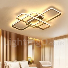 Lámpara de techo moderna y contemporánea de aluminio con acabado en pintura, empotrada con regulador de intensidad remoto. También se puede usar como lámpara de pared.