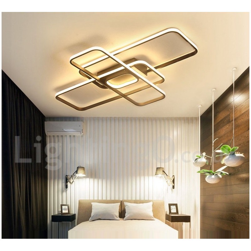 Lámpara de techo moderna y contemporánea de aluminio con acabado en pintura, empotrada con regulador de intensidad remoto. También se puede usar como lámpara de pared.