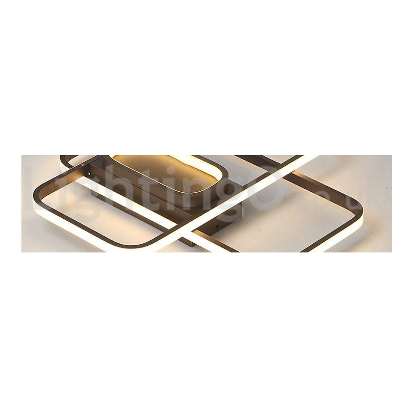 Lámpara de techo moderna y contemporánea de aluminio con acabado en pintura, empotrada con regulador de intensidad remoto. También se puede usar como lámpara de pared.