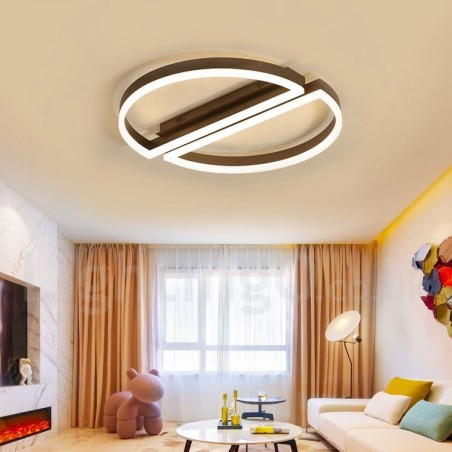 Lámpara de techo redonda moderna y contemporánea de aluminio, empotrada, con regulador de intensidad remoto. También se puede usar como luz de pared. Lámpara de techo redonda moderna y contemporánea de aluminio, empotrada, con regulador de intensidad remoto. También se puede usar como luz de pared.