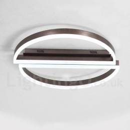 Lámpara de techo redonda moderna y contemporánea de aluminio, empotrada, con regulador de intensidad remoto. También se puede usar como luz de pared.