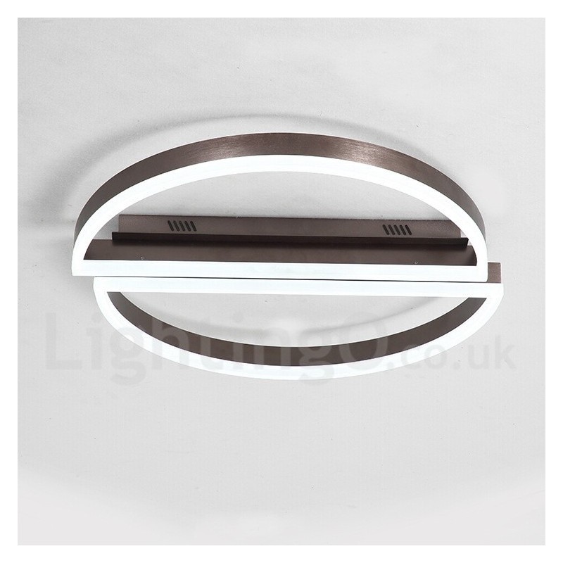 Lámpara de techo redonda moderna y contemporánea de aluminio, empotrada, con regulador de intensidad remoto. También se puede usar como luz de pared.