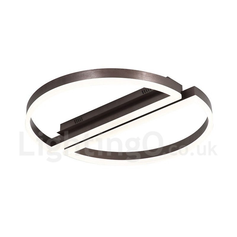 Lámpara de techo redonda moderna y contemporánea de aluminio, empotrada, con regulador de intensidad remoto. También se puede usar como luz de pared.