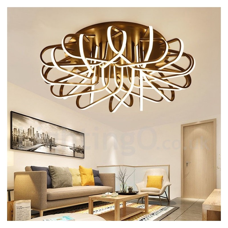 Lámpara de techo empotrada de aluminio moderna y contemporánea con forma de nido de pájaro, regulable y también se puede usar como luz de pared.