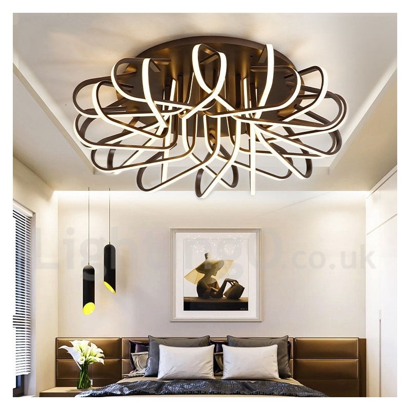 Lámpara de techo empotrada de aluminio moderna y contemporánea con forma de nido de pájaro, regulable y también se puede usar como luz de pared.