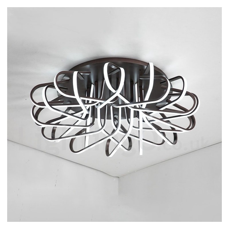Lámpara de techo empotrada de aluminio moderna y contemporánea con forma de nido de pájaro, regulable y también se puede usar como luz de pared.