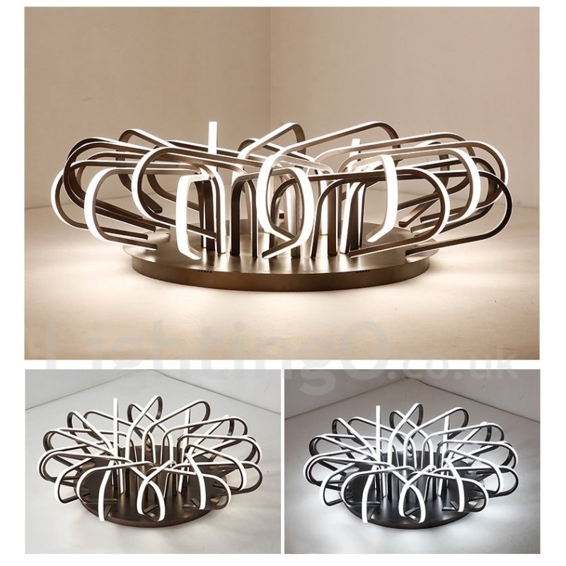 Lámpara de techo empotrada de aluminio moderna y contemporánea con forma de nido de pájaro, regulable y también se puede usar como luz de pared.