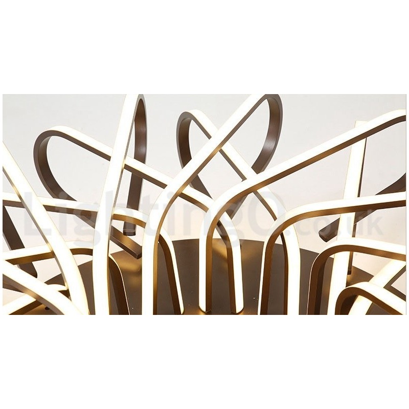 Lámpara de techo empotrada de aluminio moderna y contemporánea con forma de nido de pájaro, regulable y también se puede usar como luz de pared.