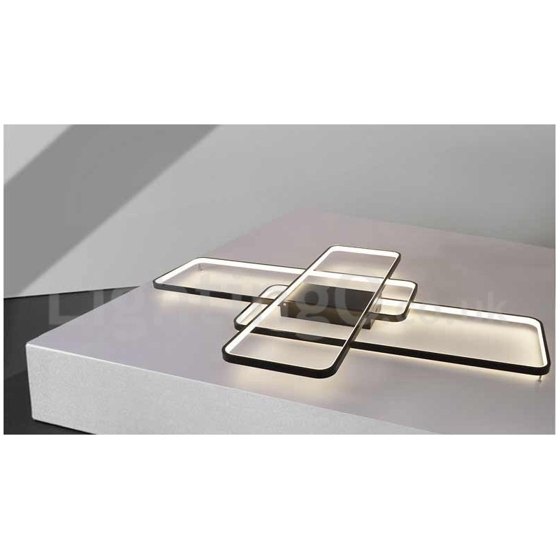 Lámpara de techo moderna y contemporánea de aluminio con pintura, lámpara de pared empotrada con regulador de intensidad remoto para sala de estar y dormitorio. También se puede usar como lámpara de pared.