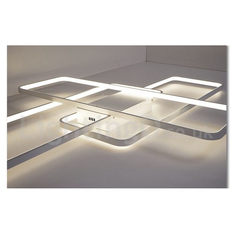 Lámpara de techo moderna y contemporánea de aluminio con pintura, lámpara de pared empotrada con regulador de intensidad remoto para sala de estar y dormitorio. También se puede usar como lámpara de pared.