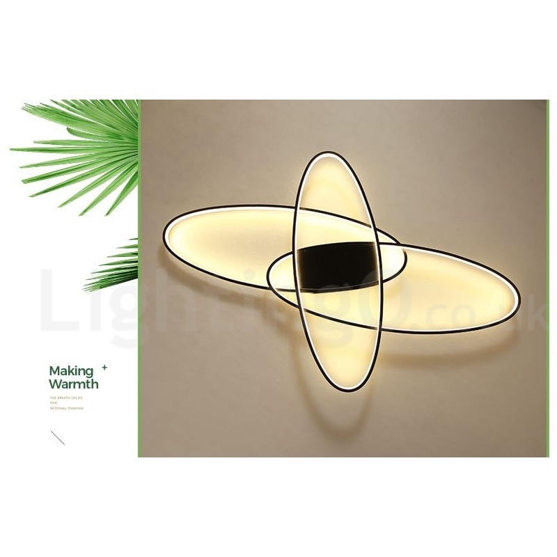 Lámpara de techo moderna y contemporánea de aluminio ovalada regulable, lámpara empotrada para sala de estar y dormitorio. También se puede usar como luz de pared.