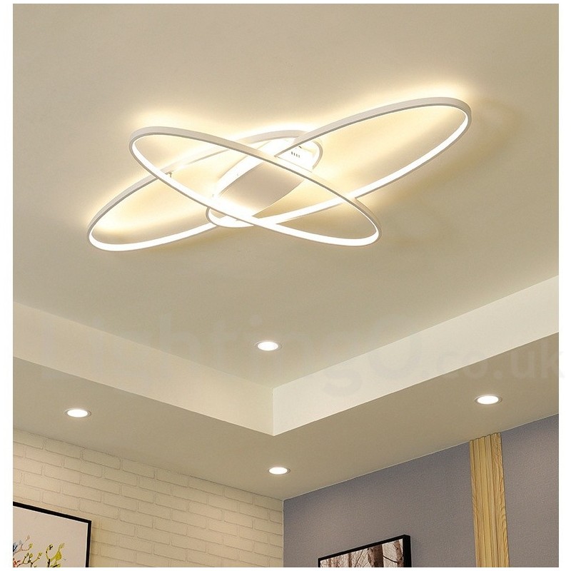 Lámpara de techo moderna y contemporánea de aluminio ovalada regulable, lámpara empotrada para sala de estar y dormitorio. También se puede usar como luz de pared.