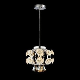 Lámpara de araña de cristal moderna contemporánea, farol de metal, 1 luz