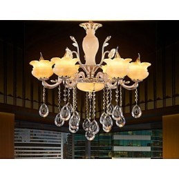 Lámpara colgante de cristal de jade estilo vela