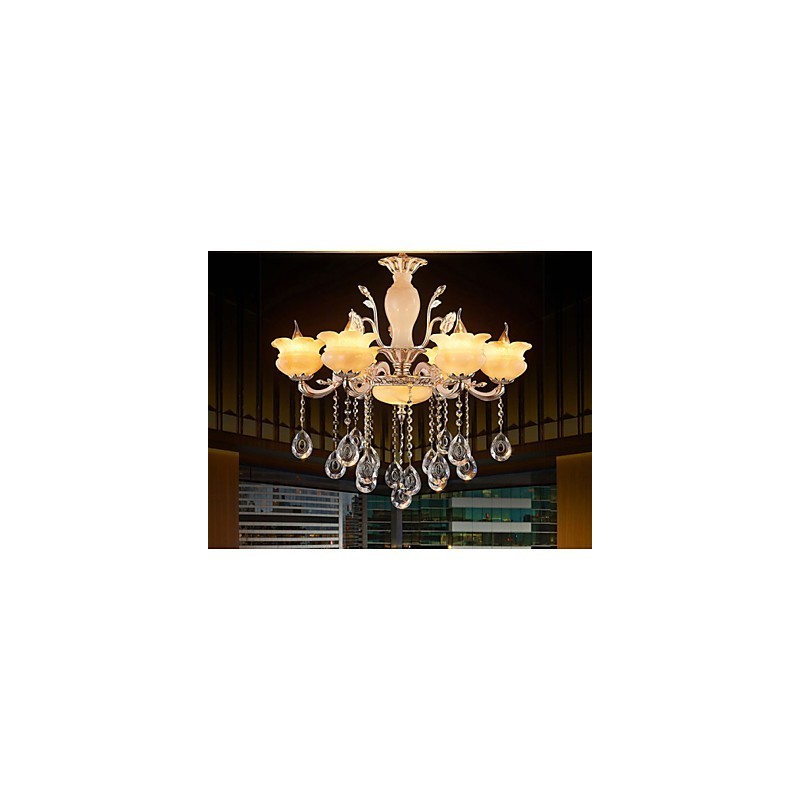Lámpara colgante de cristal de jade estilo vela