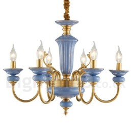 Lámpara colgante de vela de cerámica de latón retro vintage