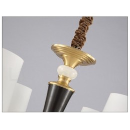 Lámpara colgante de latón puro, estilo rústico, retro, vintage, con pantallas de cristal.