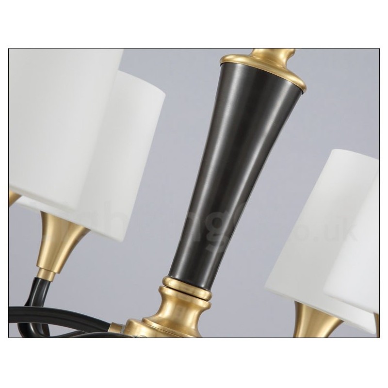 Lámpara colgante de latón puro, estilo rústico, retro, vintage, con pantallas de cristal.