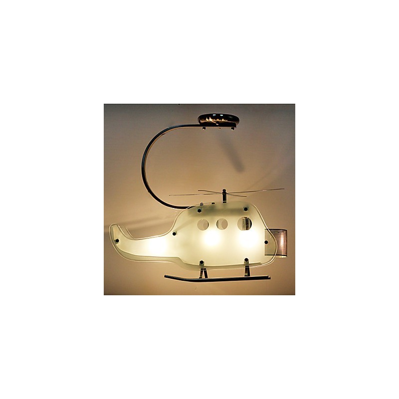 Lámpara infantil sencilla Lámpara de helicóptero de cristal de dibujos animados