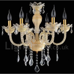 Lámpara colgante de cristal de lujo moderna y contemporánea con forma de vela