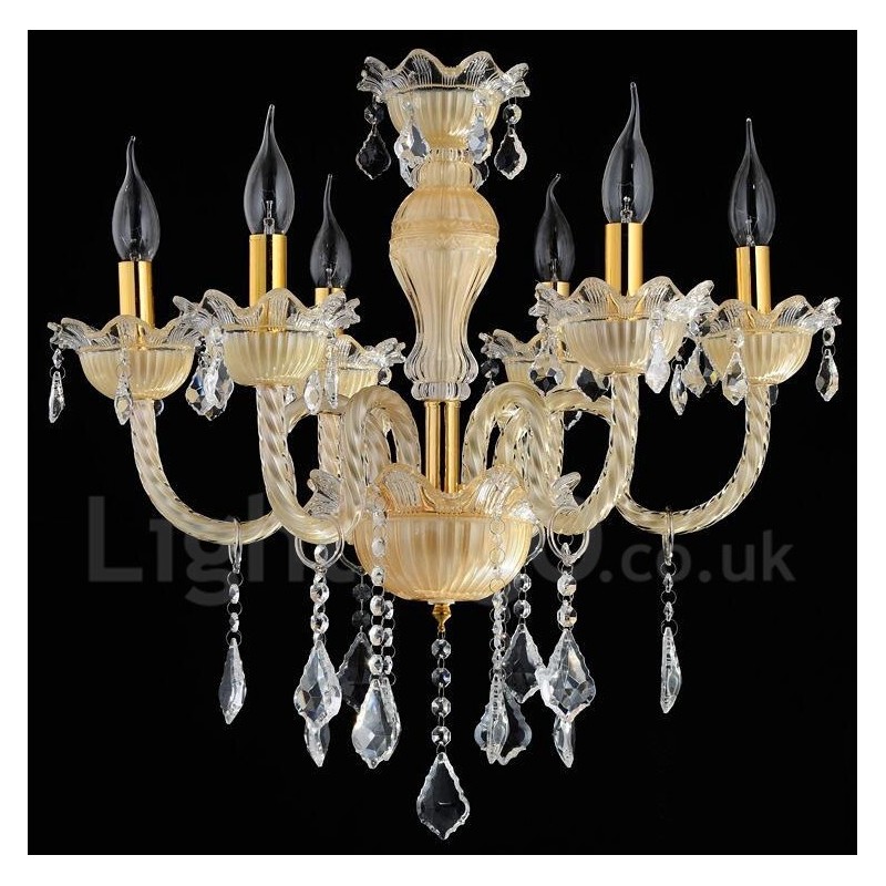 Lámpara colgante de cristal de lujo moderna y contemporánea con forma de vela
