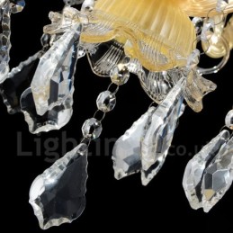 Lámpara colgante de cristal de lujo moderna y contemporánea con forma de vela