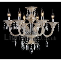 Lámpara colgante de cristal de lujo moderna y contemporánea con forma de vela