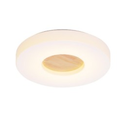 Lámpara de techo redonda de madera ultrafina regulable con pantalla acrílica, estilo nórdico