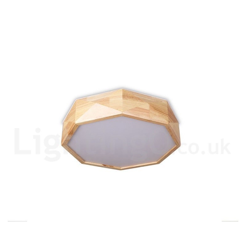 Lámpara de techo de madera regulable con pantalla acrílica, estilo nórdico