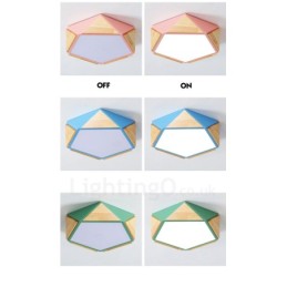 Lámpara de techo de madera Macaron multicolor regulable con pantalla acrílica, estilo nórdico