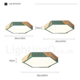 Lámpara de techo de madera ultrafina y multicolor con pantalla acrílica, regulable, estilo nórdico, modelo Macaron