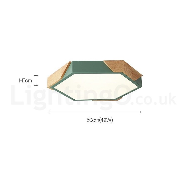 Lámpara de techo de madera ultrafina y multicolor con pantalla acrílica, regulable, estilo nórdico, modelo Macaron
