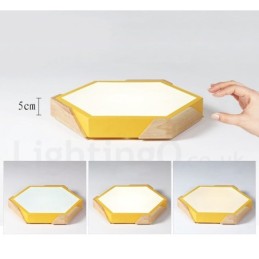 Lámpara de techo de madera ultrafina y multicolor con pantalla acrílica, regulable, estilo nórdico, modelo Macaron