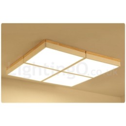 Lámpara de techo de madera ultrafina multicolor con pantalla acrílica, estilo nórdico, cuadrada, regulable, Macaron