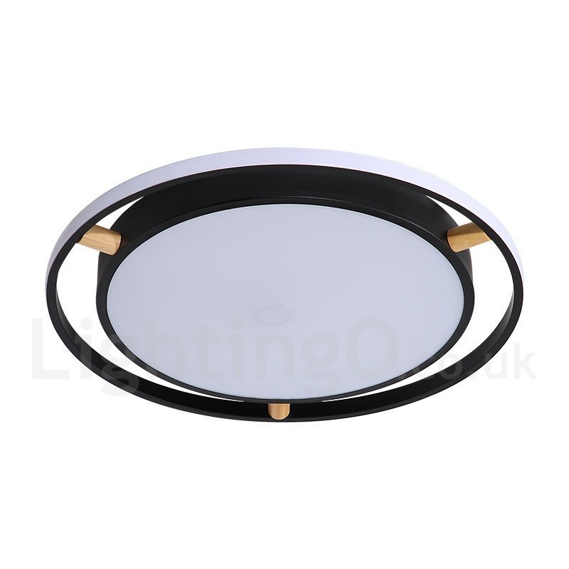 Lámpara de techo redonda de madera multicolor ultrafina Macaron regulable con pantalla acrílica, estilo nórdico