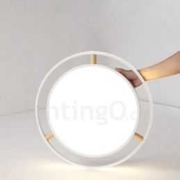 Lámpara de techo redonda de madera multicolor ultrafina Macaron regulable con pantalla acrílica, estilo nórdico