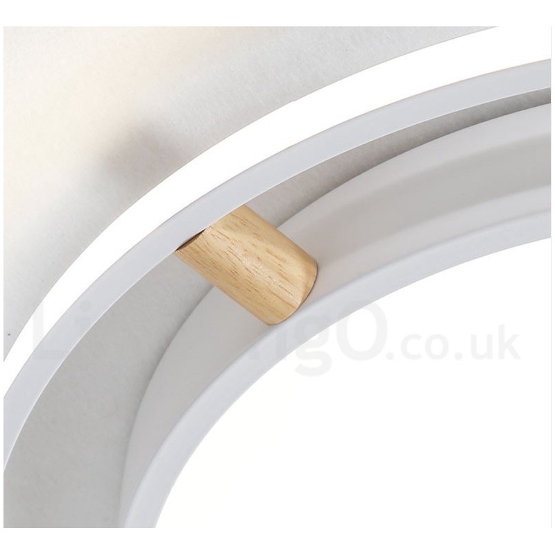 Lámpara de techo redonda de madera multicolor ultrafina Macaron regulable con pantalla acrílica, estilo nórdico