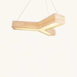Lámpara colgante triangular moderna de madera