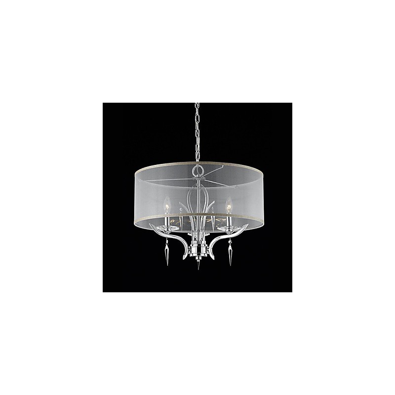 Lámpara colgante moderna de cristal con 3 luces y pantalla semitransparente