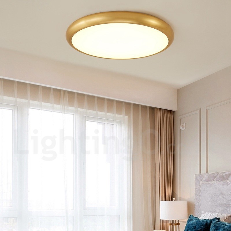 Lámpara de techo empotrada de latón, ultrafina, regulable, moderna y contemporánea, de estilo nórdico, con pantalla acrílica. También se puede usar como aplique de pared.