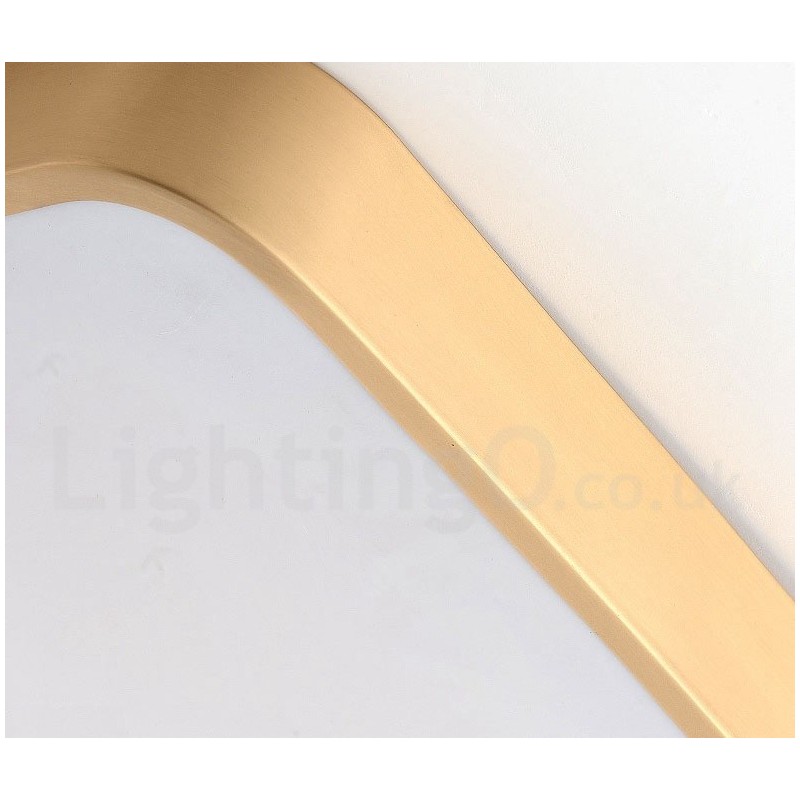 Lámpara de techo empotrada de latón, ultrafina, cuadrada, regulable, moderna, contemporánea, de estilo nórdico con pantalla acrílica. También se puede usar como aplique de pared.