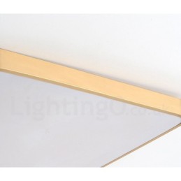 Lámpara de techo empotrada de latón, ultrafina, cuadrada, regulable, moderna, contemporánea, de estilo nórdico con pantalla acrílica. También se puede usar como aplique de pared.