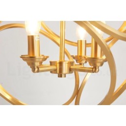 Lámpara colgante rústica de estilo nórdico de latón puro