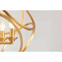 Lámpara colgante rústica de estilo nórdico de latón puro